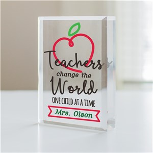 Personalized Teachers Change The World Keepsake | Personalized Teacher Gifts