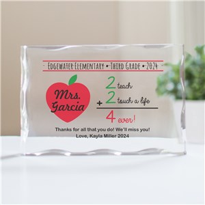 Personalized 2+2 Teacher Acrylic 4x6 Scalloped Edge Keepsake 7130811