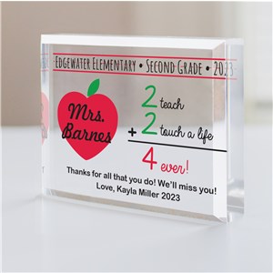 Personalized 2+2 Teacher Keepsake | Personalized Teacher Gifts