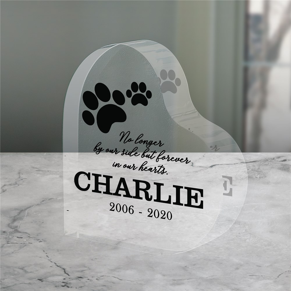 Personalized Dog Paw Prints Memorial Heart Keepsake GiftsForYouNow