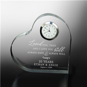 Engraved Heart Clock Keepsake | Personalized Anniversary Gift