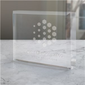 Engraved Corporate Logo Acrylic Block