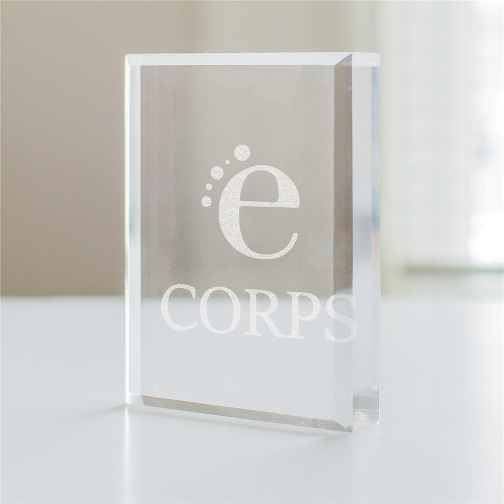 Engraved Corporate Logo Acrylic Block