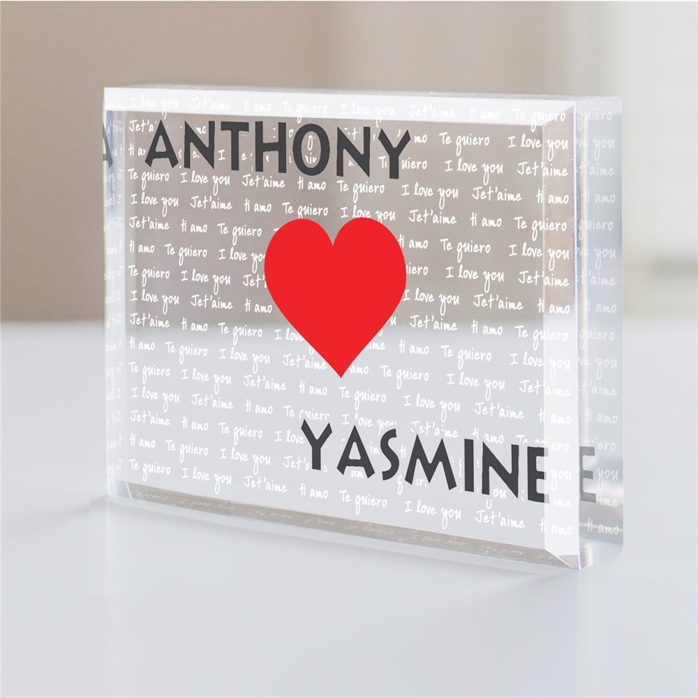 Personalized I Love You MultiLingual Acrylic Keepsake GiftsForYouNow