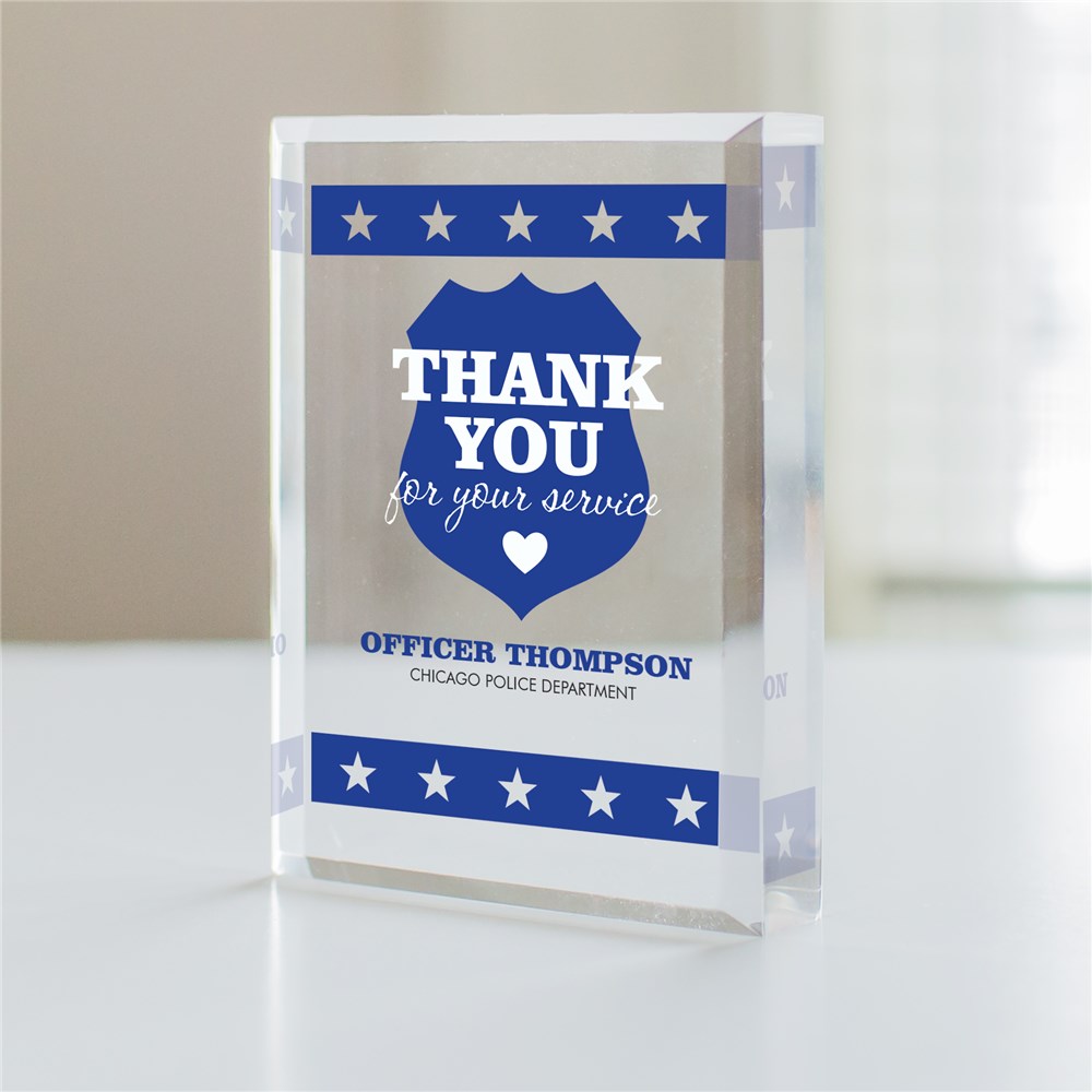 Personalized Thank You For Your Service Police Officer Keepsake