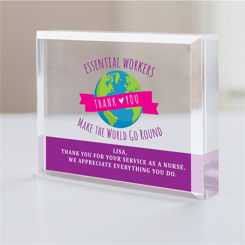 Personalized Make The World Go Round Essential Workers Keepsake