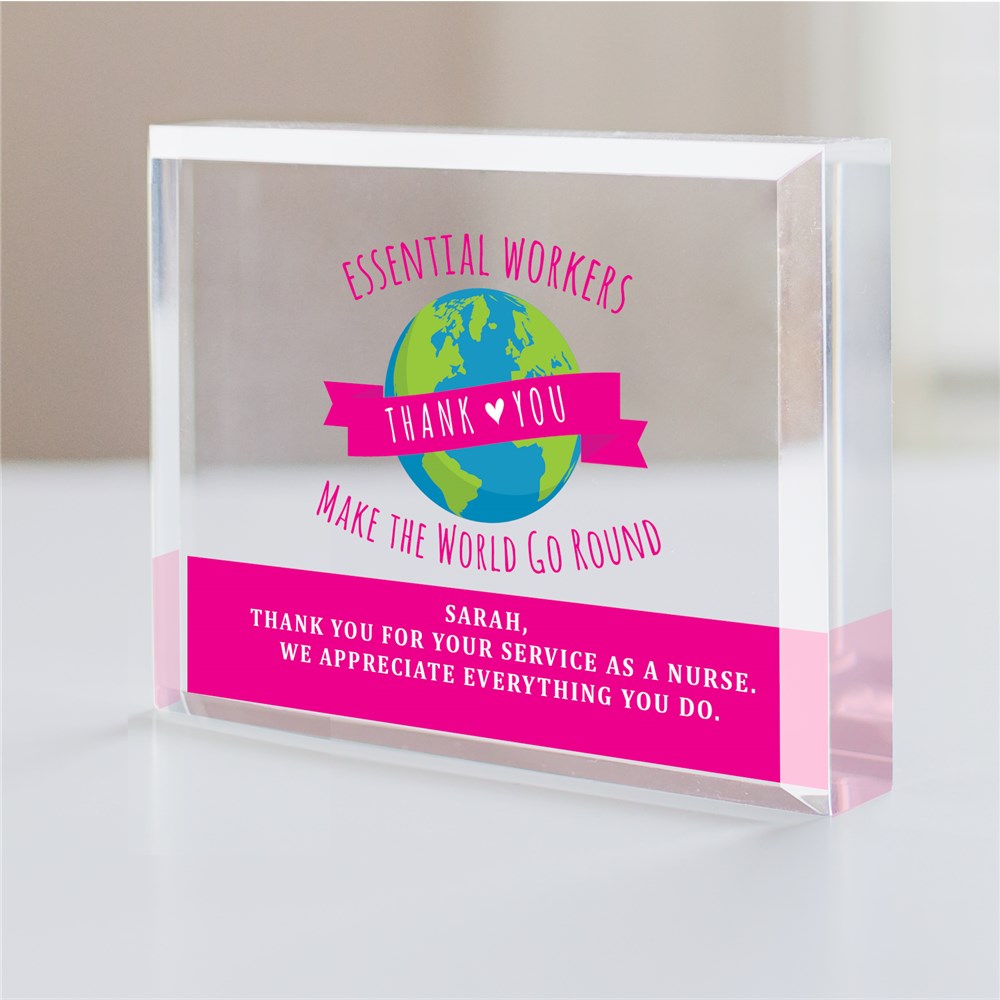 Personalized Make The World Go Round Essential Workers Keepsake