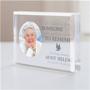 Personalized It's Hard to Forget Someone Memorial Acrylic Block