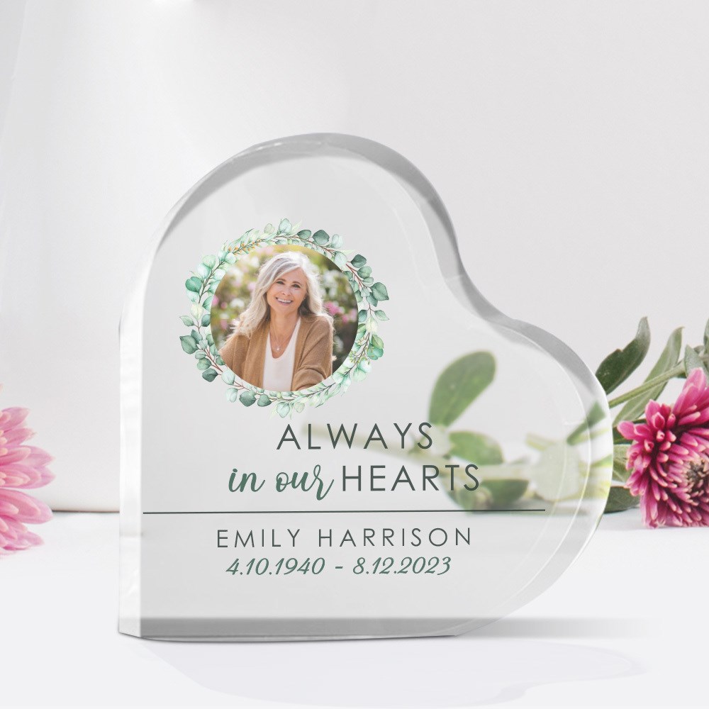 Personalized Always In Our Hearts Photo Heart Keepsake
