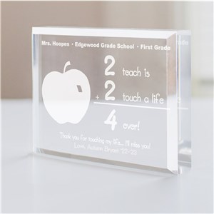 2 Touch A Life 4-ever Teacher Keepsake Paperweight | Personalized Teacher Gifts