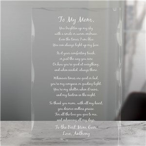 To My Mom Personalized Keepsake Block | Personalized Gifts for Moms