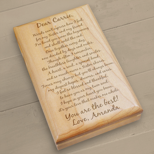 To My Sister... Personalized Valet Box | Personalized Keepsake Box