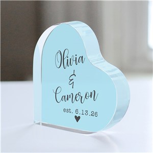 Personalized Names & Date Acrylic Heart Keepsake 7204882N