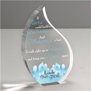 Personalized If Tears Could Build a Stairway Acrylic Teardrop Keepsake 7222422T