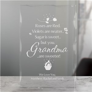 Personalized Sweet Grandma Keepsake Block | Personalized Gifts for Grandma