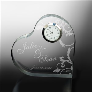 Engraved Couples Heart Clock Keepsake 732792
