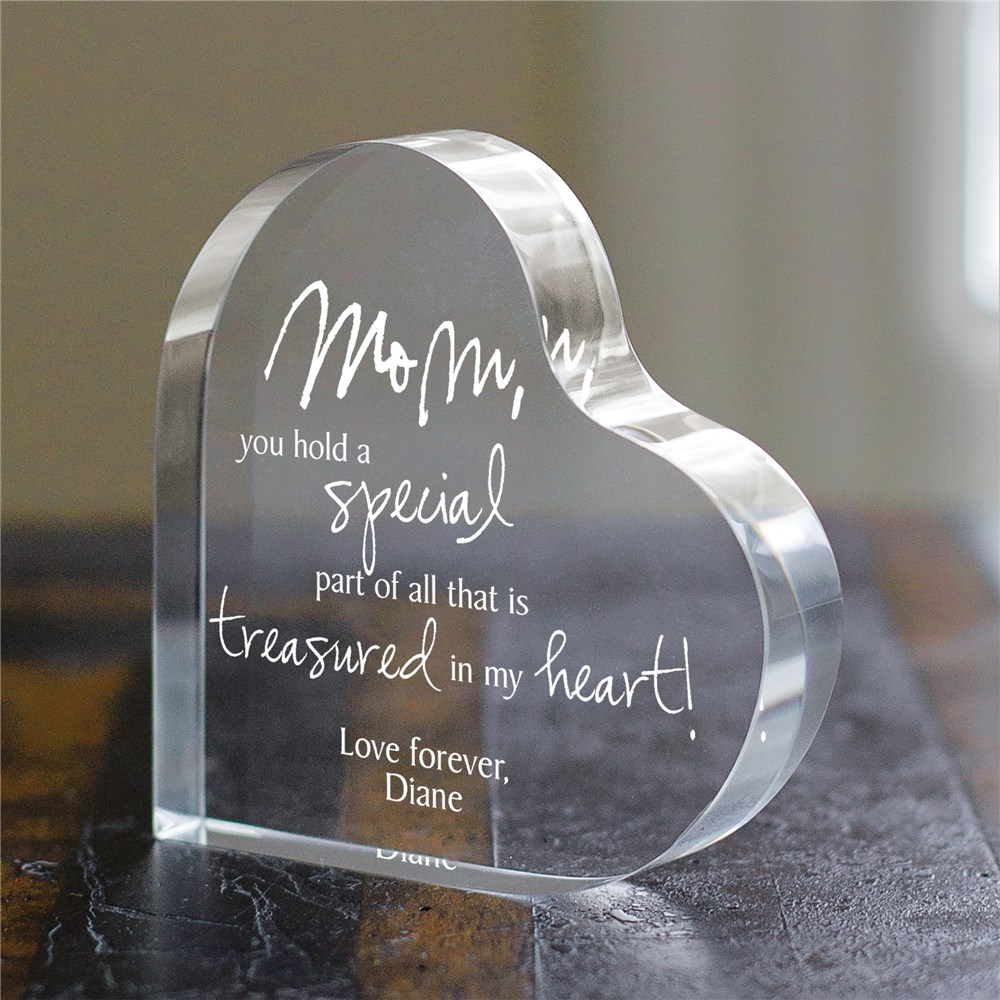 Engraved Treasured In My Heart Keepsake | Sentimental Gifts For Mom