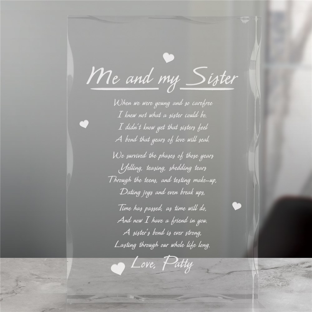 Me and My Sister Keepsake Block | Personalized Sister Gifts