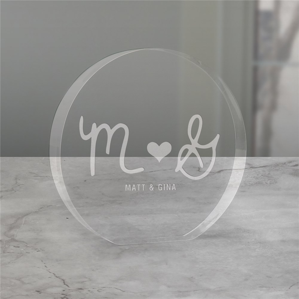 Engraved Initials Cake Topper 77729X
