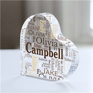 Personalized Family Word Art Acrylic Heart 781752L