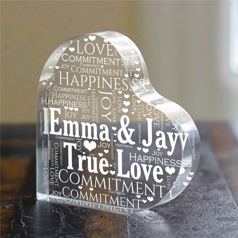 Engraved Couples Heart Keepsake | Personalized Valentine Gifts
