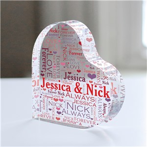 Personalized Loving Couple Word-Art Acrylic Heart Keepsake