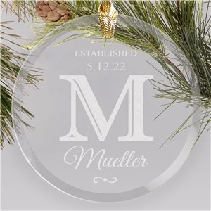 Engraved Family Round Glass Ornament | Personalized Christmas Ornaments