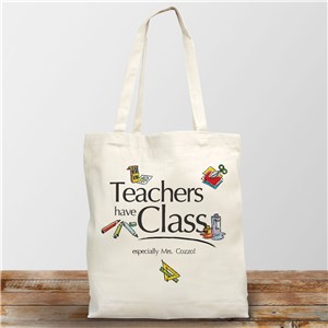 Teacher's Have Class Personalized Canvas Tote Bag | Personalized Teacher Gifts