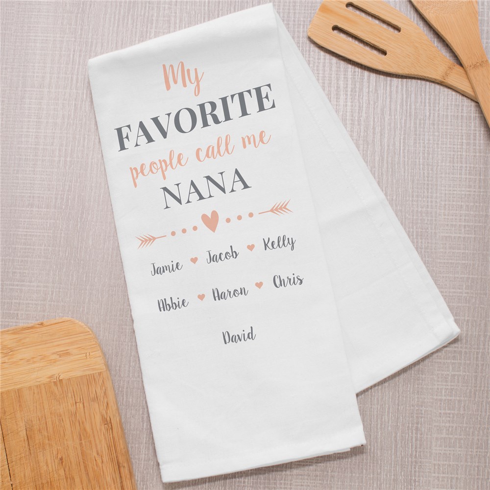 Personalized My Favorite People Call Me Dish Towel | Mother's Day Gifts