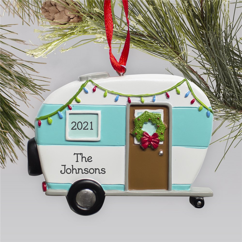 Engraved Happy Camper Ornament | Personalized Camping Ornaments