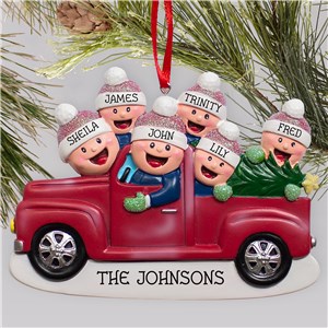 Personalized Red Truck Christmas Ornament