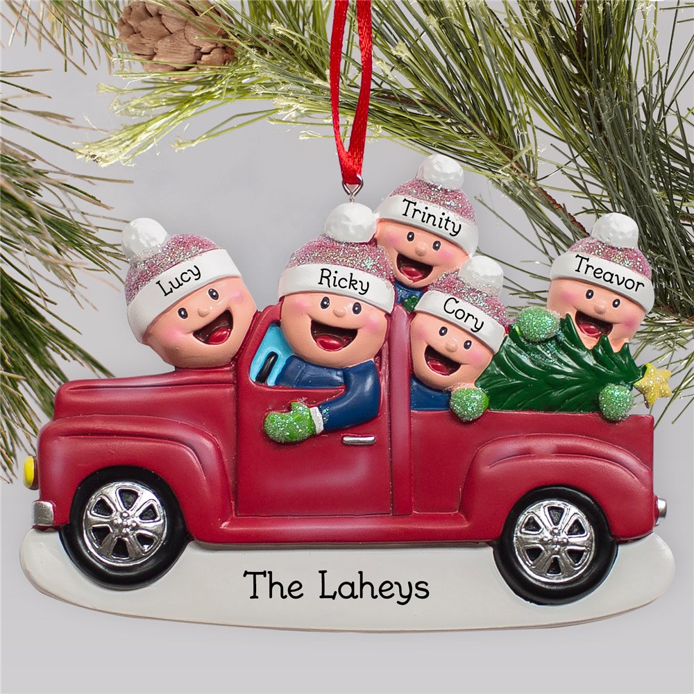 Personalized Red Farm Truck Christmas Ornament Giftsforyounow