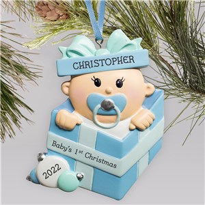 Personalized Special Delivery Boy Ornament | Personalized Baby's First Christmas Ornament