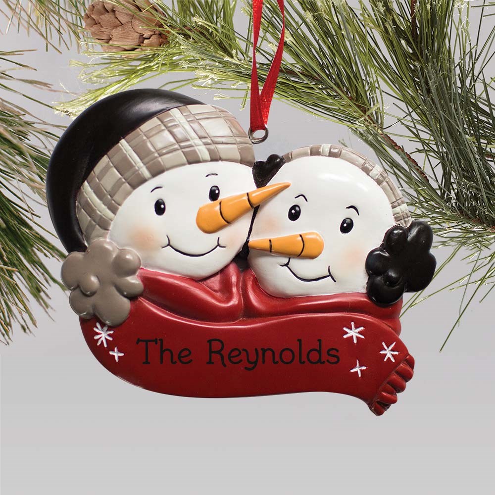 Engraved Snowman Couple Ornament | Personalized Christmas Ornaments