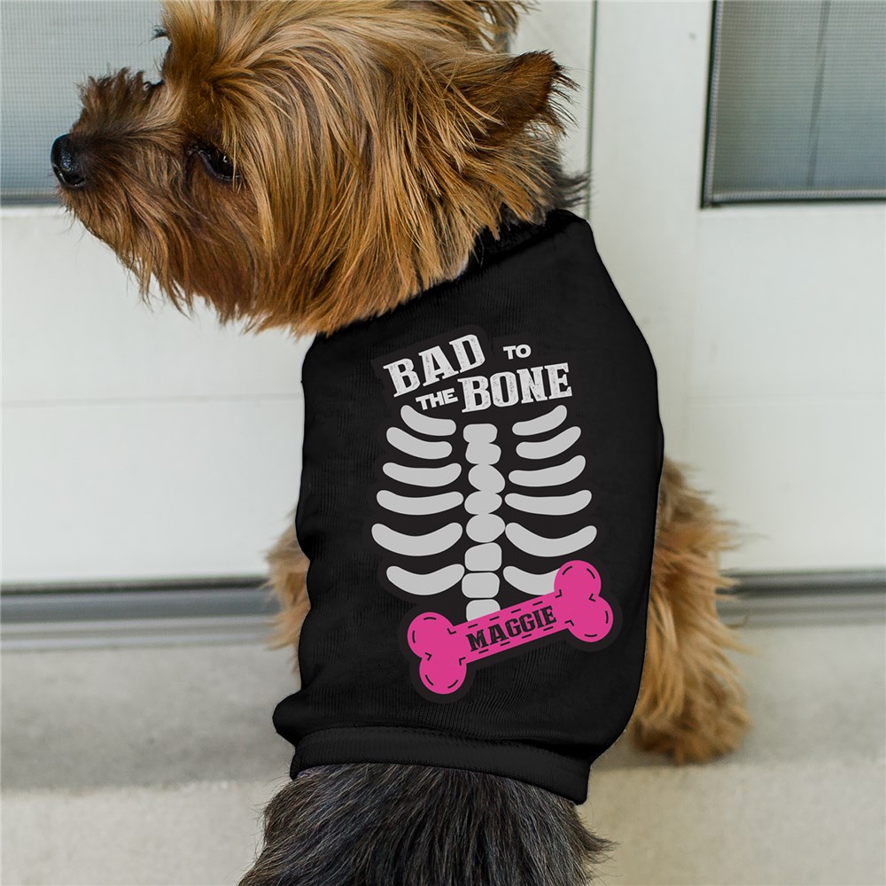 Personalized Bad to the Bone Black Dog T-Shirt ...