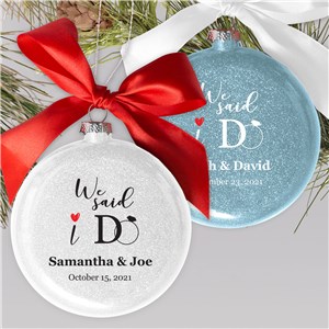 Personalized We Said I Do Glass Ornament | Personalized Wedding Ornaments
