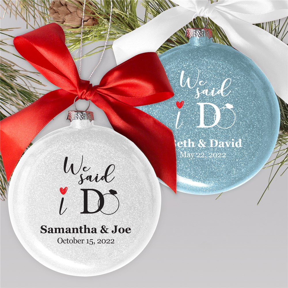 Personalized We Said I Do Glass Ornament | Personalized Wedding Ornaments