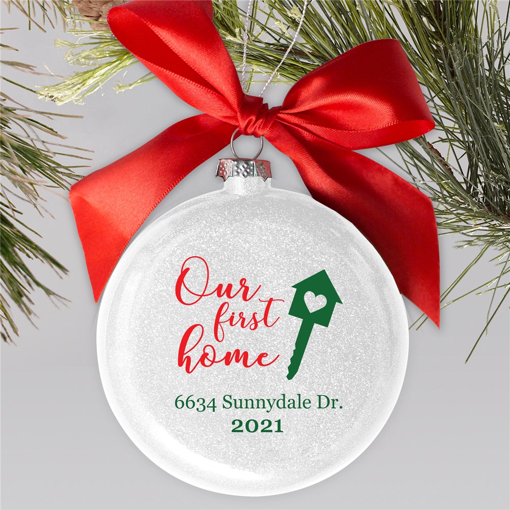 Personalized Our First Home Glass Ornament | Personalized New Home Ornaments