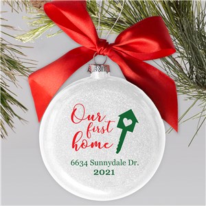 Personalized Our First Home Glass Ornament | Personalized New Home Ornaments