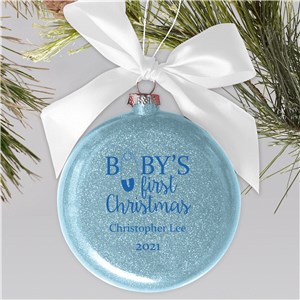 Personalized Babys First Christmas Glass Ornament | Personalized Baby's First Christmas Ornaments