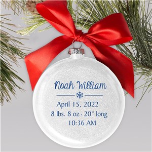 Baby Name and Stats White M&M Ornament 81206410MM