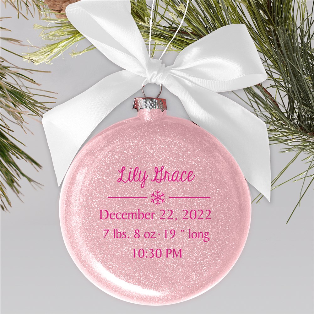 Baby Snowflake Glass Personalized Ornament | Personalized Baby Ornaments
