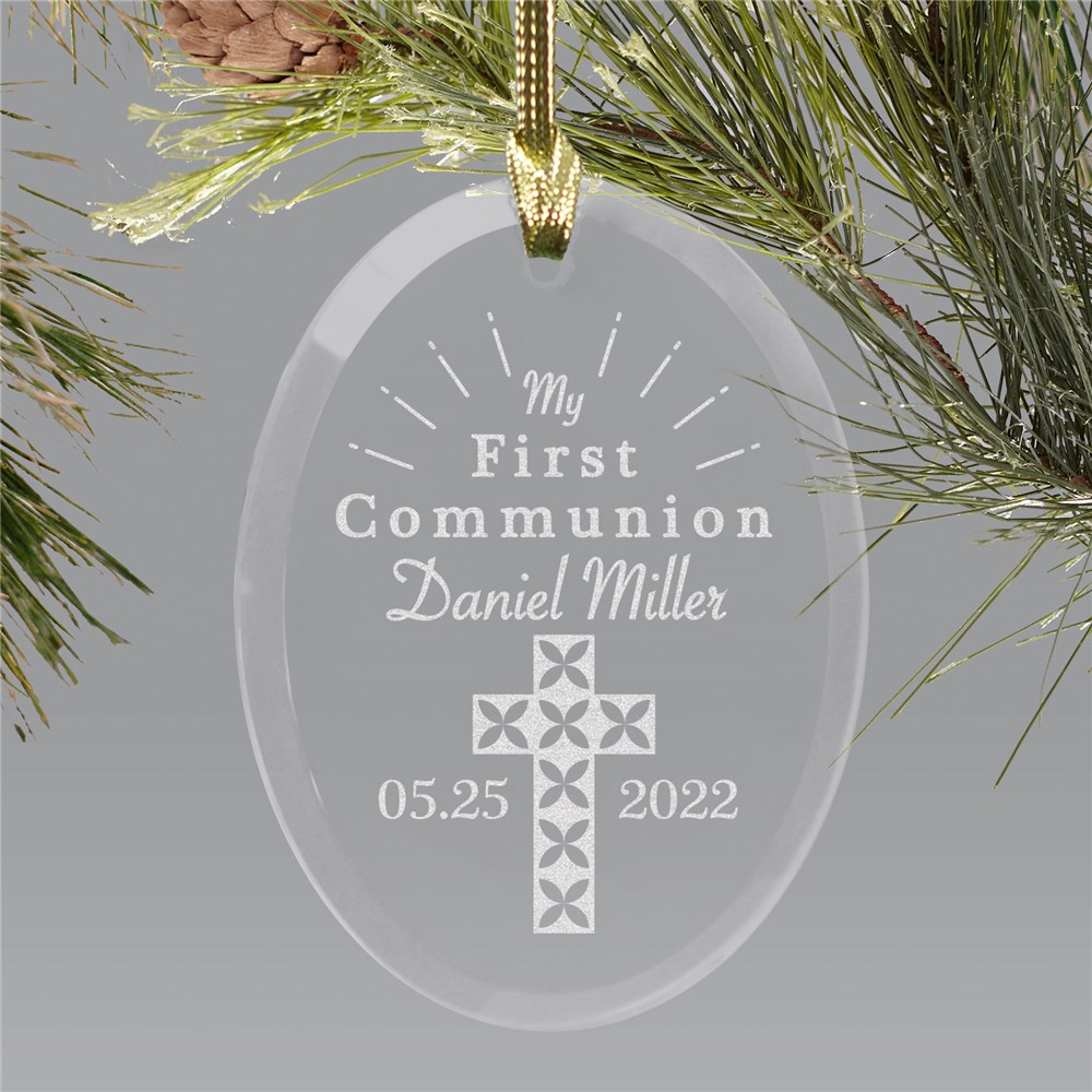 Engraved First Communion Cross Ornament 8129784