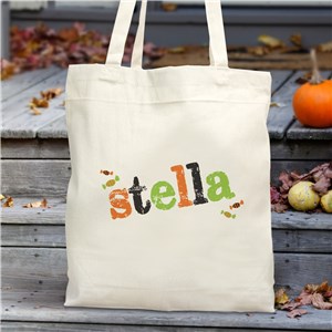 Personalized Candy Crew Canvas Tote Bag | Personalized Trick Or Treat Bags