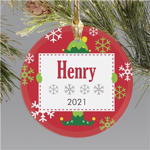 Elf Personalized Christmas Ornament