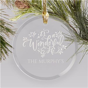 Personalized Wonderful Life Glass Ornament | Glass Christmas Ornament With Name