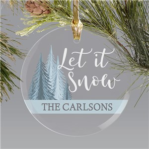 Let It Snow Glass Ornament | Snow Ornament With Name