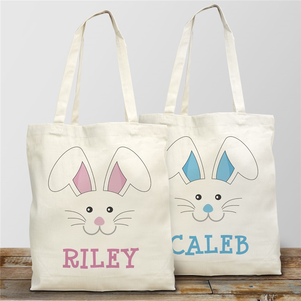 Personalized Easter Bunny Tote Bags