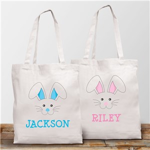 Personalized Easter Bunny White Tote Bag 8142562WH