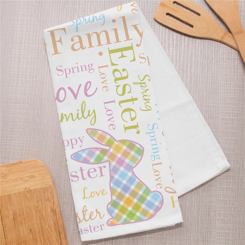 Personalized Easter Dish Towel